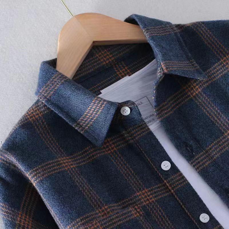 Men's Casual Plaid Long Sleeve Shirt