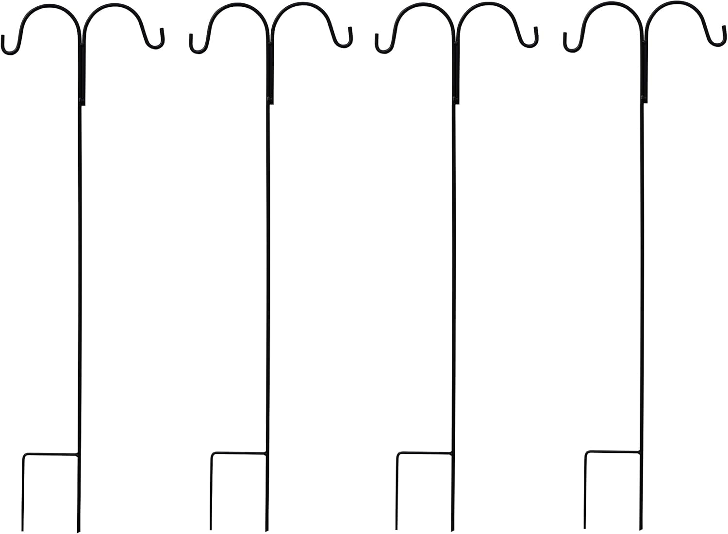 35 Inch Black, Solid (Non-Hollow) Single Piece (No Assembly), Strong Premium Metal Hanger for Weddings Plant Baskets Solar Lights Lantern & Mason Jars