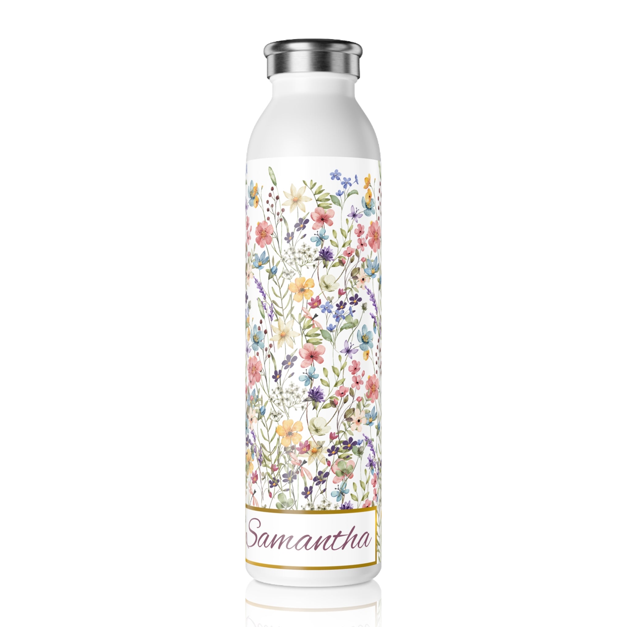 Personalized Wild Flower Water Bottle