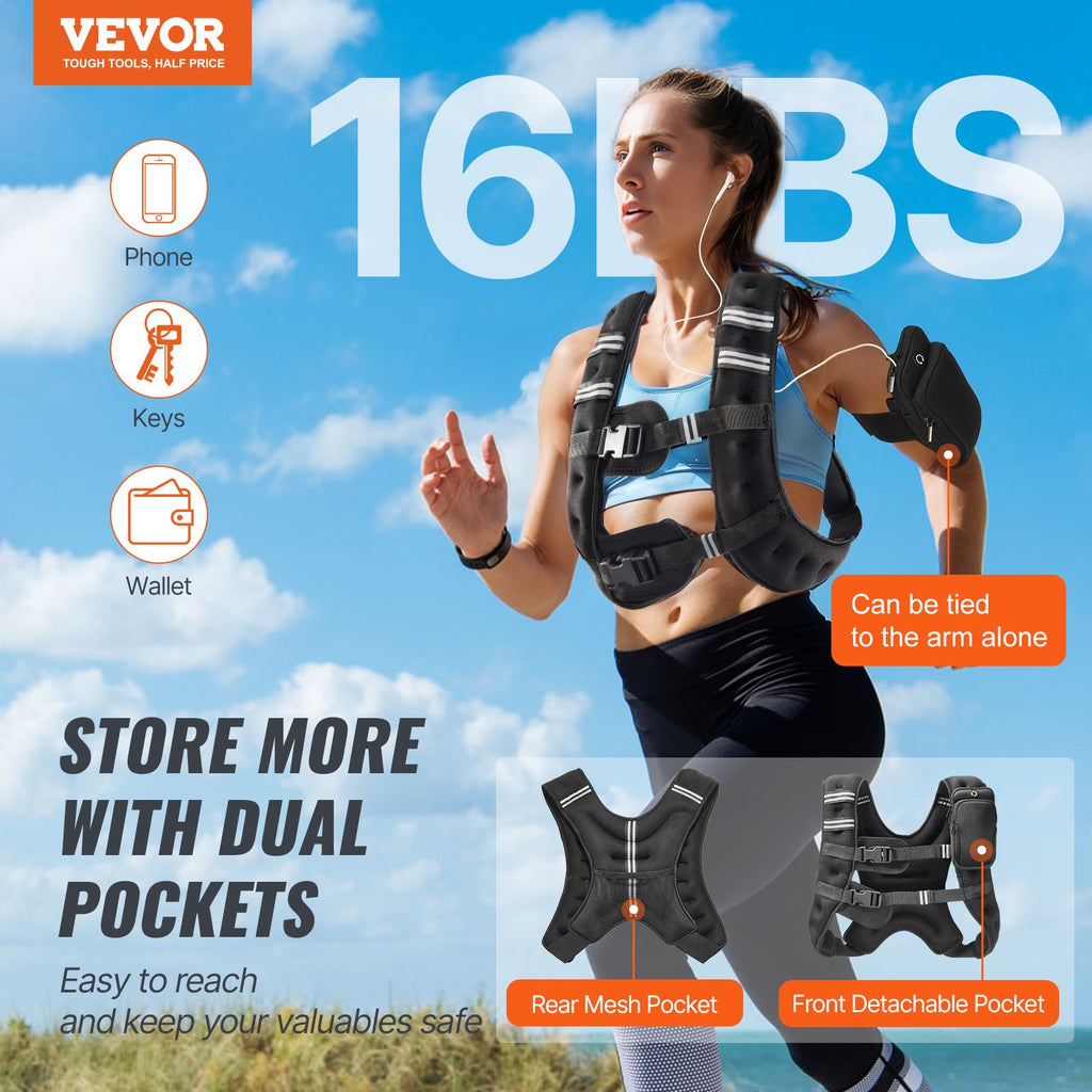 Adjustable Weighted Vest for Strength Training and Home Workouts – Comfortable Fitness Vest for Cardio, Running, and Bodyweight Training