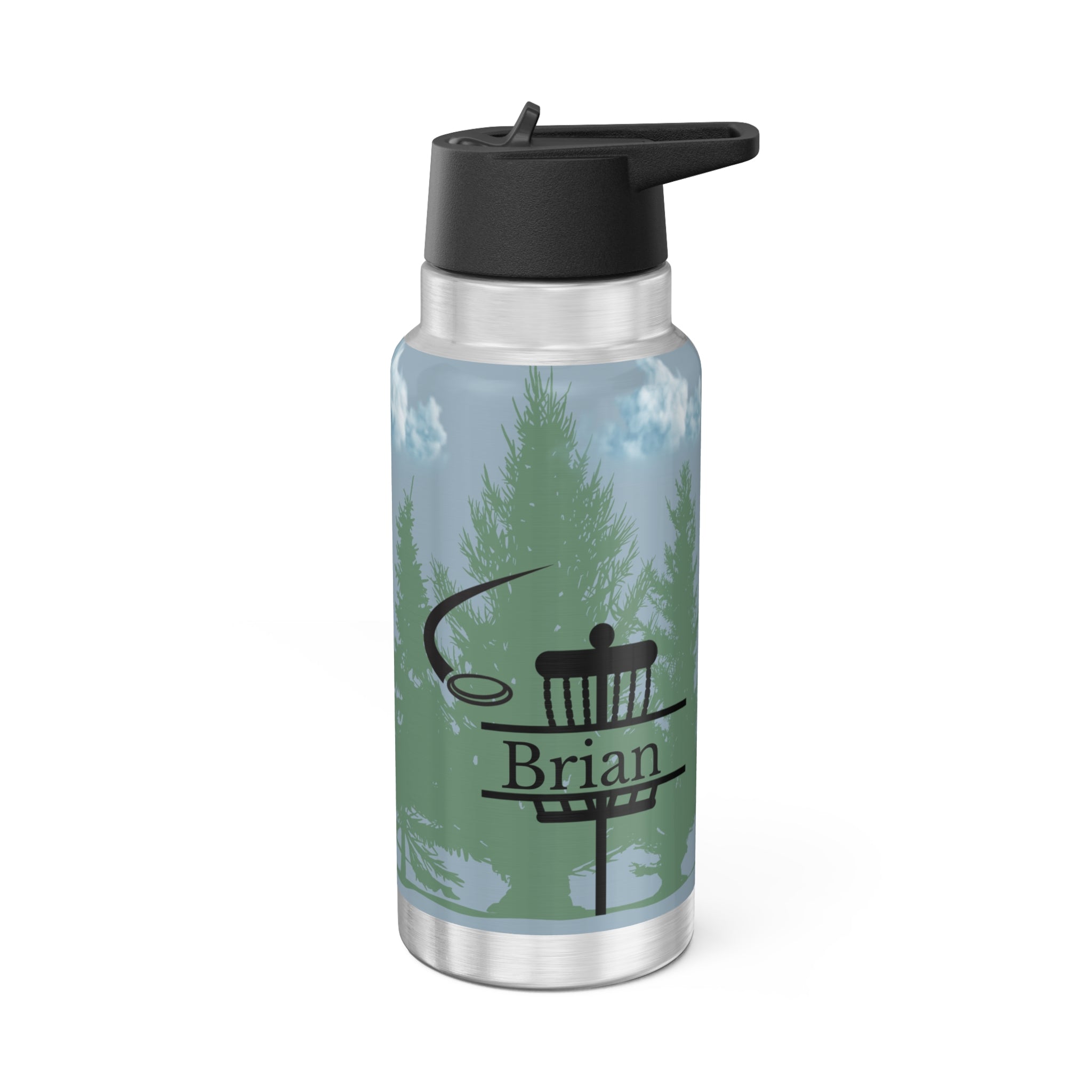 Personalized Disc Golf Stainless Steel Water Bottle – Custom Name Sports Bottle