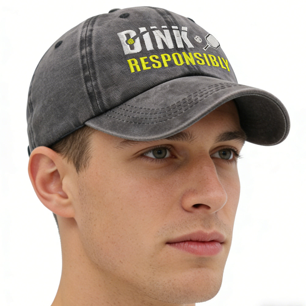 2pcs Pickleball Hat For Men Women, Adjustable Embroidered Wash Cotton Baseball Cap