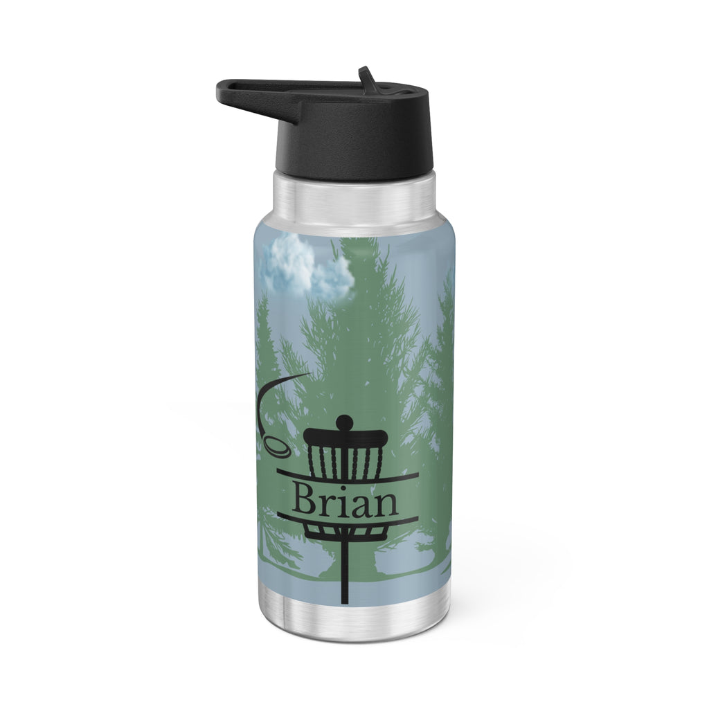 Personalized Disc Golf Stainless Steel Water Bottle – Custom Name Sports Bottle