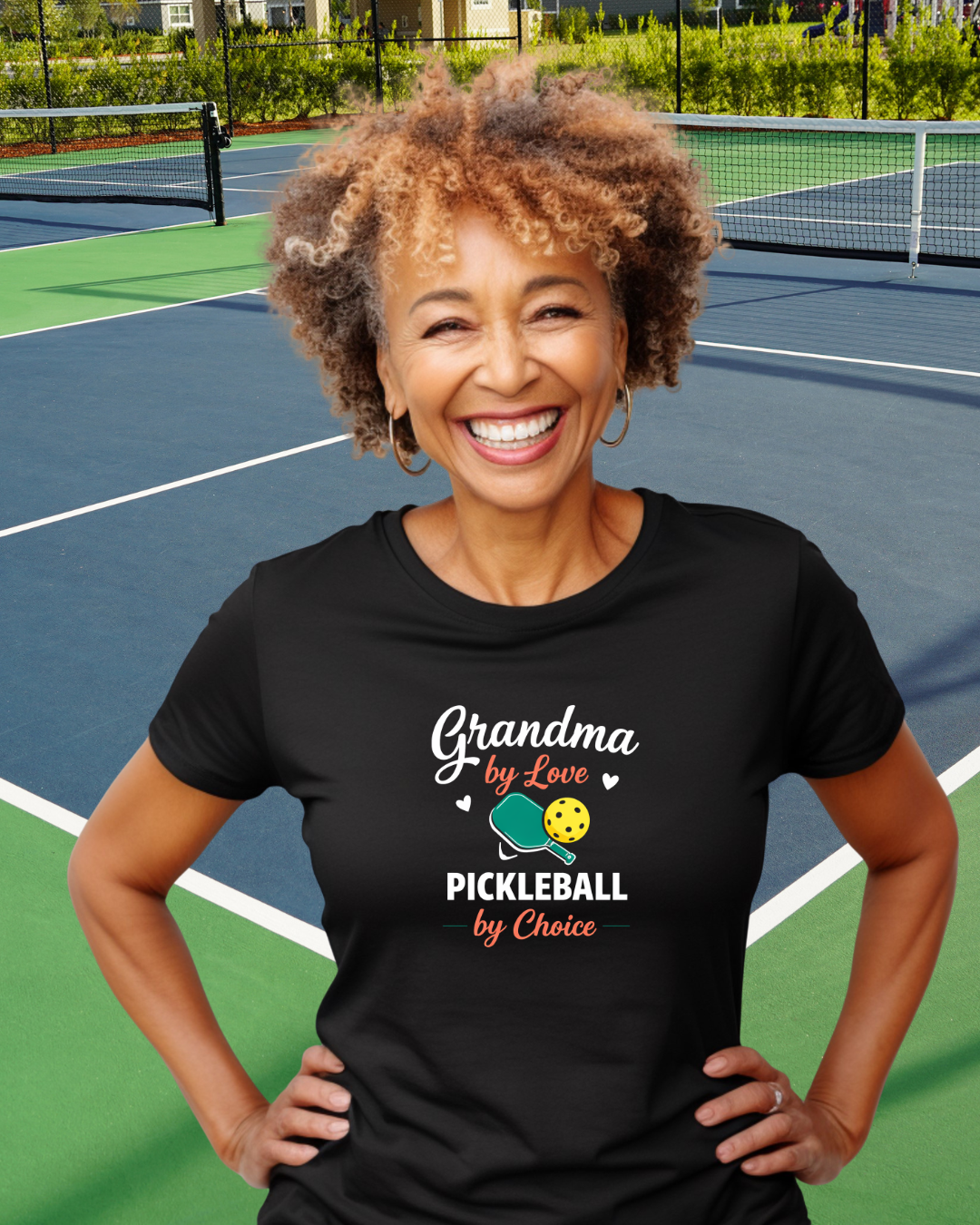 Grandma Pickleball Shirt – Grandma by Love Pickleball by Choice – Funny Nana Gigi Gift for Mother’s Day