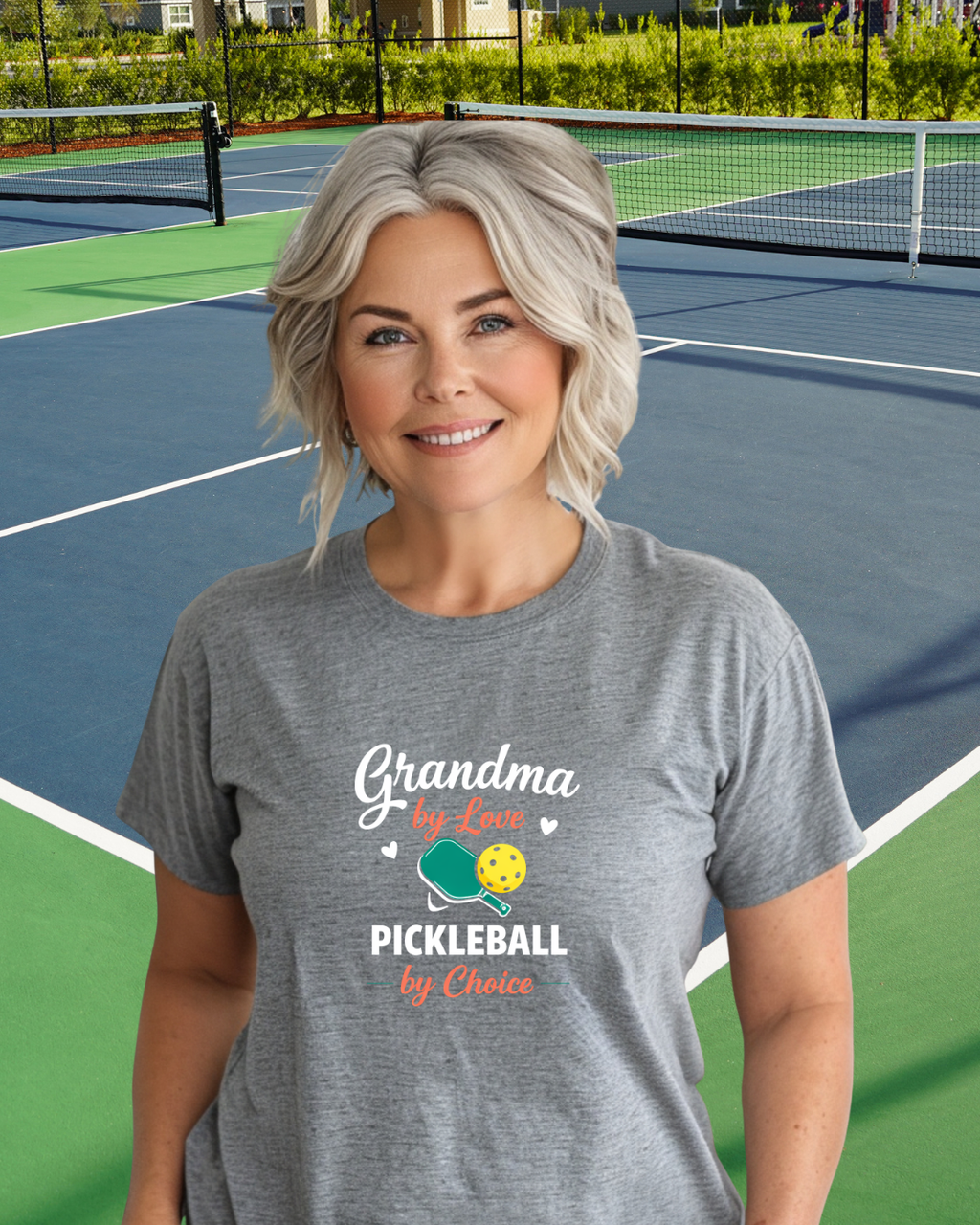 Grandma Pickleball Shirt – Grandma by Love Pickleball by Choice – Funny Nana Gigi Gift for Mother’s Day