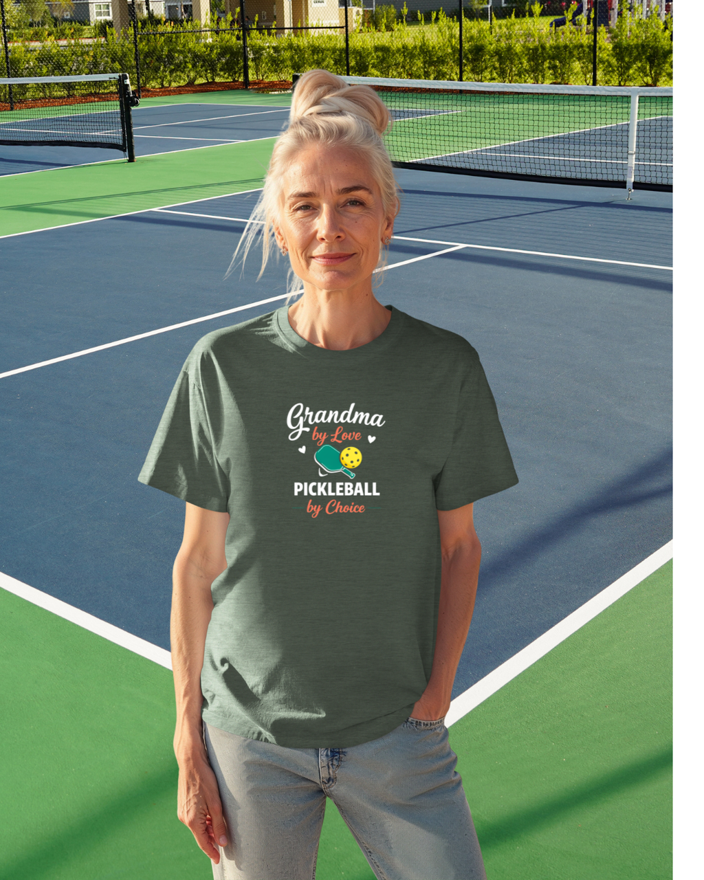 Grandma Pickleball Shirt – Grandma by Love Pickleball by Choice – Funny Nana Gigi Gift for Mother’s Day