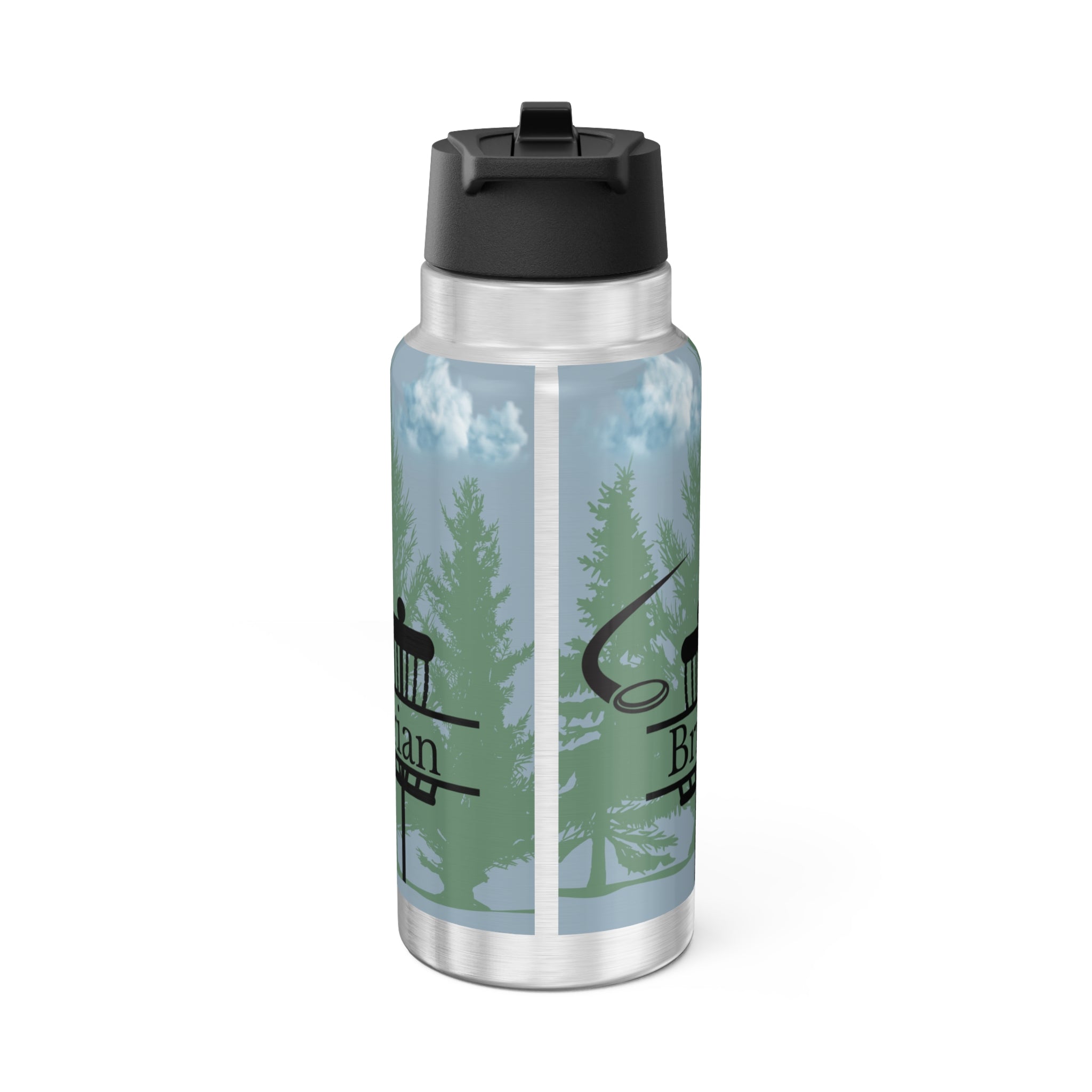 Personalized Disc Golf Stainless Steel Water Bottle – Custom Name Sports Bottle
