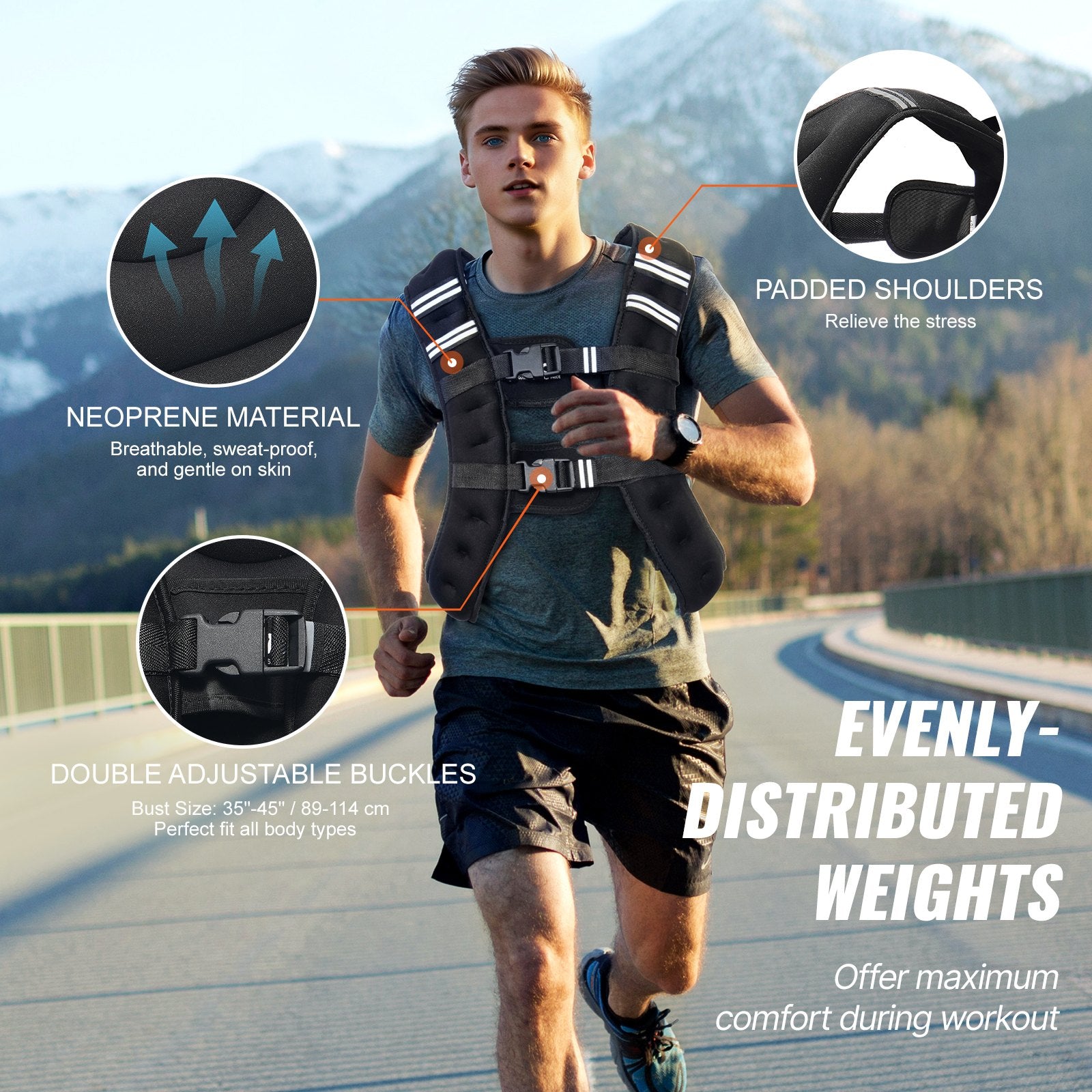 Adjustable Weighted Vest for Strength Training and Home Workouts – Comfortable Fitness Vest for Cardio, Running, and Bodyweight Training