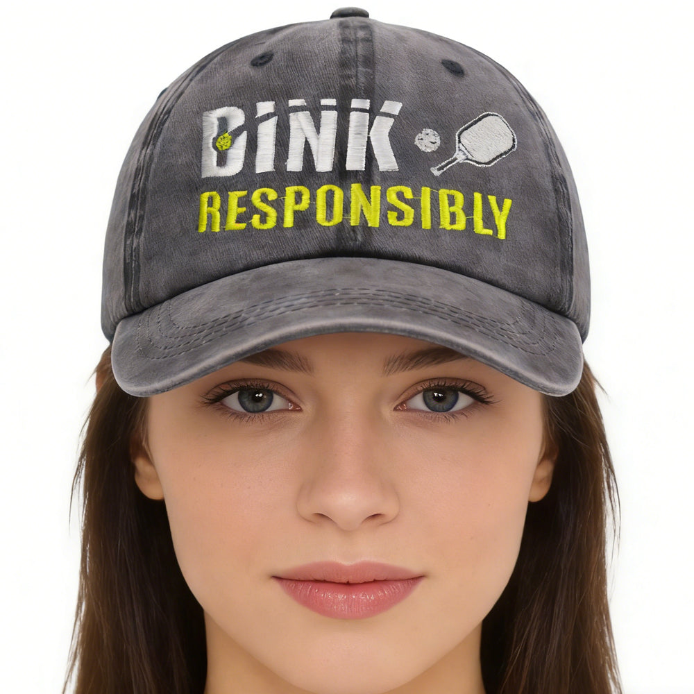 2pcs Pickleball Hat For Men Women, Adjustable Embroidered Wash Cotton Baseball Cap
