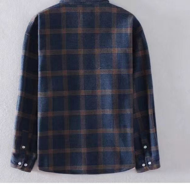 Men's Casual Plaid Long Sleeve Shirt