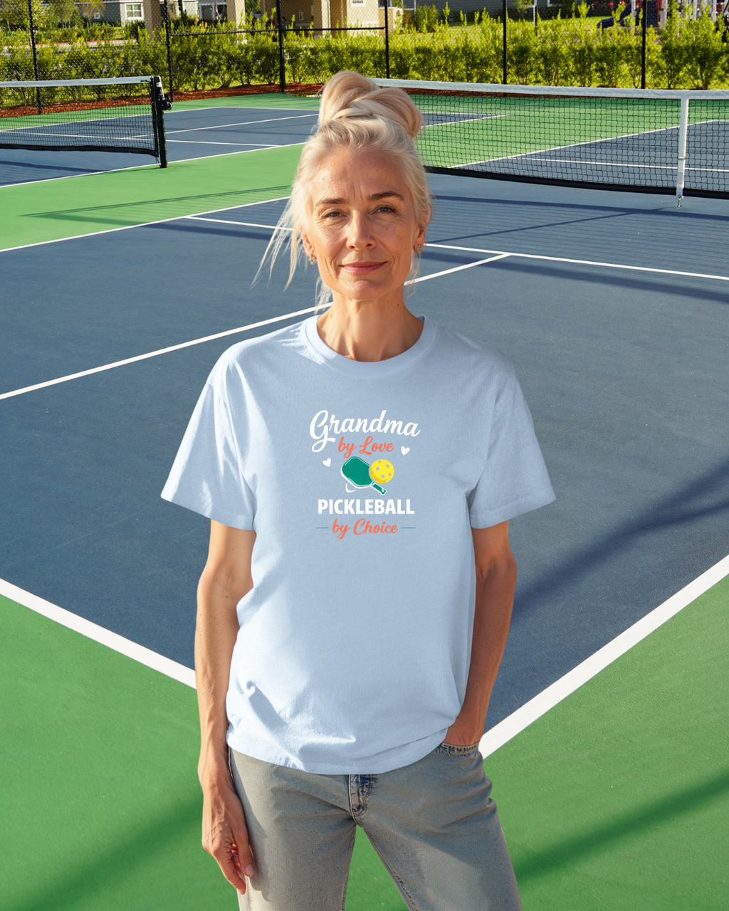 Grandma Pickleball Shirt – Grandma by Love Pickleball by Choice – Funny Nana Gigi Gift for Mother’s Day