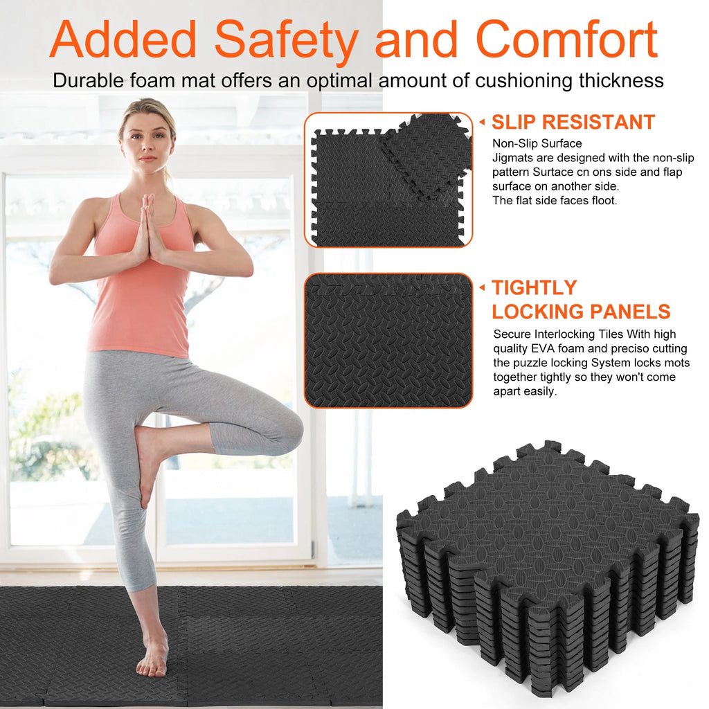 12/24-PACK Puzzle Exercise Mat Gym Flooring Mat Eva Foam Floor Mat Interlocking Foam Floor Mats for Exercise, Gymnastics and Gym Equipment